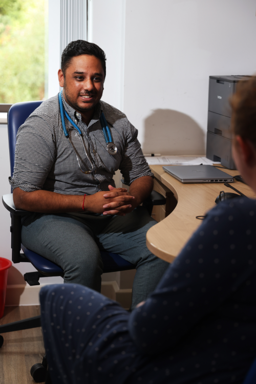 GP during a consultation with a patient.