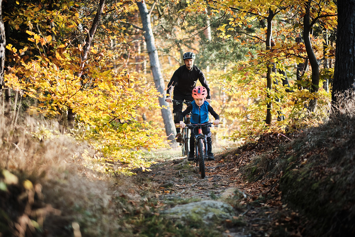 Outdoors recreation such as mountain biking.